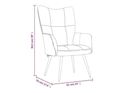 vidaxl Poltrona*Cadeira de descanso com banco veludo -escuro Cinzento