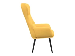 vidaxl Poltrona*Cadeira de descanso tecido mostarda Amarelo