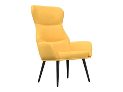 vidaxl Poltrona*Cadeira de descanso tecido mostarda Amarelo