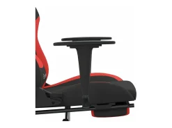 vidaxl Poltrona*Cadeira de gaming com apoio de pés tecido preto e Vermelho