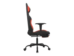 vidaxl Poltrona*Cadeira de gaming com apoio de pés tecido preto e Vermelho