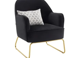 Discount Cadeira decorativa com estofo em veludo Poltrona