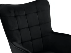 Loft24 Poltrona*Cadeira decorativa com estofo em veludo Preto