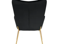 Loft24 Poltrona*Cadeira decorativa com estofo em veludo Preto