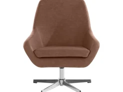 Loft24 Poltrona*Cadeira decorativa em PU escuro Castanho