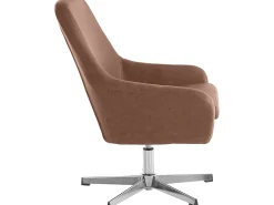 Loft24 Poltrona*Cadeira decorativa em PU escuro Castanho