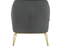 Loft24 Poltrona*Cadeira decorativa estofada em veludo . Cinzento