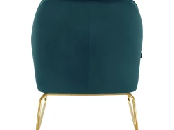 Loft24 Poltrona*Cadeira decorativa estofada em veludo de petróleo Azul