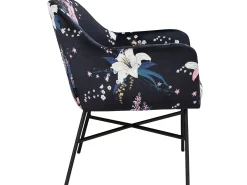 Loft24 Poltrona*Cadeira decorativa estofada em veludo floral . Azul