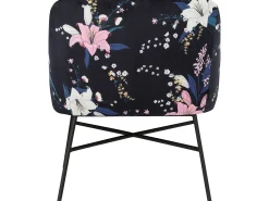 Loft24 Poltrona*Cadeira decorativa estofada em veludo floral . Azul