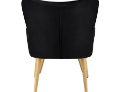 Loft24 Poltrona*Cadeira decorativa estofada com banco de veludo Preto