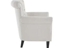 Cadeira decorativa estofada em tecido creme*Loft24 Hot