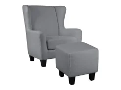 Cadeira decorativa estofada com banco em tecido de pelúcia*Loft24 Best