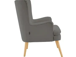 Cadeira decorativa estofada com banco em PU antracite*Loft24 Clearance
