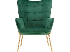 Loft24 Poltrona*Cadeira decorativa estofada em veludo . Verde