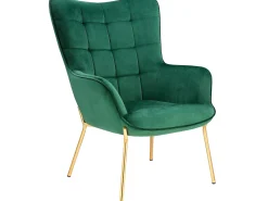 Loft24 Poltrona*Cadeira decorativa estofada em veludo . Verde