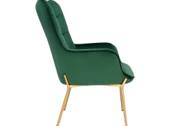 Loft24 Poltrona*Cadeira decorativa estofada em veludo . Verde