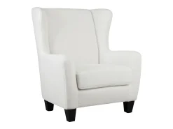 Cadeira decorativa estofada com banco em tecido de pelúcia branco^Loft24 Clearance