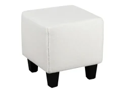 Cadeira decorativa estofada com banco em tecido de pelúcia branco^Loft24 Clearance