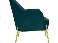 Loft24 Poltrona*Cadeira decorativa estofada em veludo de petróleo Azul