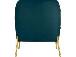 Loft24 Poltrona*Cadeira decorativa estofada em veludo de petróleo Azul