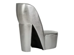 Poltrona*Cadeira estilo sapato de salto alto couro artificial SHL338281 Prateado