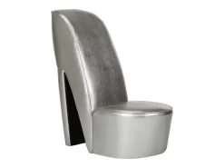 Poltrona*Cadeira estilo sapato de salto alto couro artificial SHL338281 Prateado