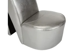 Poltrona*Cadeira estilo sapato de salto alto couro artificial SHL338281 Prateado