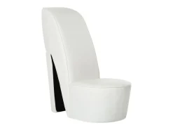 vidaxl Poltrona*Cadeira estilo sapato de salto alto couro artificial Branco