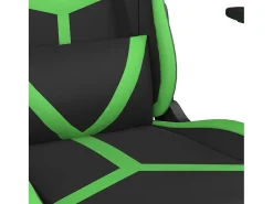 vidaxl Poltrona*Cadeira gaming c/ apoio pés couro artificial preto e Verde