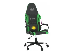 vidaxl Poltrona*Cadeira gaming massagens couro artificial preto e Verde