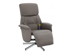 Clearance Cadeira massagens reclin. com apoio pés tecido cinza-acastanhado SHL73490 Poltrona