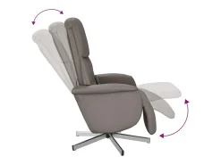 Clearance Cadeira massagens reclin. com apoio pés tecido cinza-acastanhado SHL73490 Poltrona
