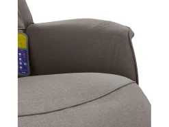Clearance Cadeira massagens reclin. com apoio pés tecido cinza-acastanhado SHL73490 Poltrona