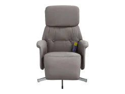 Clearance Cadeira massagens reclin. com apoio pés tecido cinza-acastanhado SHL73490 Poltrona