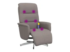 Cadeira massagens reclin. com apoio pés tecido cinza-acastanhado SHL121367* Sale