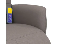 Cadeira massagens reclin. com apoio pés tecido cinza-acastanhado SHL121367* Sale