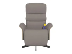 Cadeira massagens reclin. com apoio pés tecido cinza-acastanhado SHL512810^ Hot