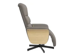 Cadeira massagens reclin. com apoio pés tecido cinza-acastanhado SHL512810^ Hot