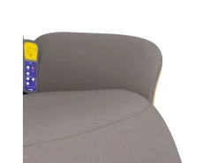 Cadeira massagens reclin. com apoio pés tecido cinza-acastanhado SHL512810^ Hot
