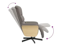 Cadeira massagens reclin. com apoio pés tecido cinza-acastanhado SHL512810^ Hot