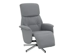 vidaxl Poltrona*Cadeira reclinável com apoio de pés tecido cinzento-claro Cinzento claro