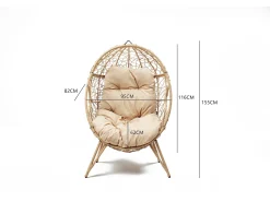 Cadeira suspensa em pé de resina efeito rattan JANE*Concept-Usine Hot