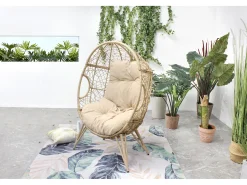 Cadeira suspensa em pé de resina efeito rattan JANE*Concept-Usine Hot