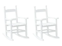 vidaxl Poltrona*Cadeiras de baloiço infantis 2 pcs álamo maciço Branco