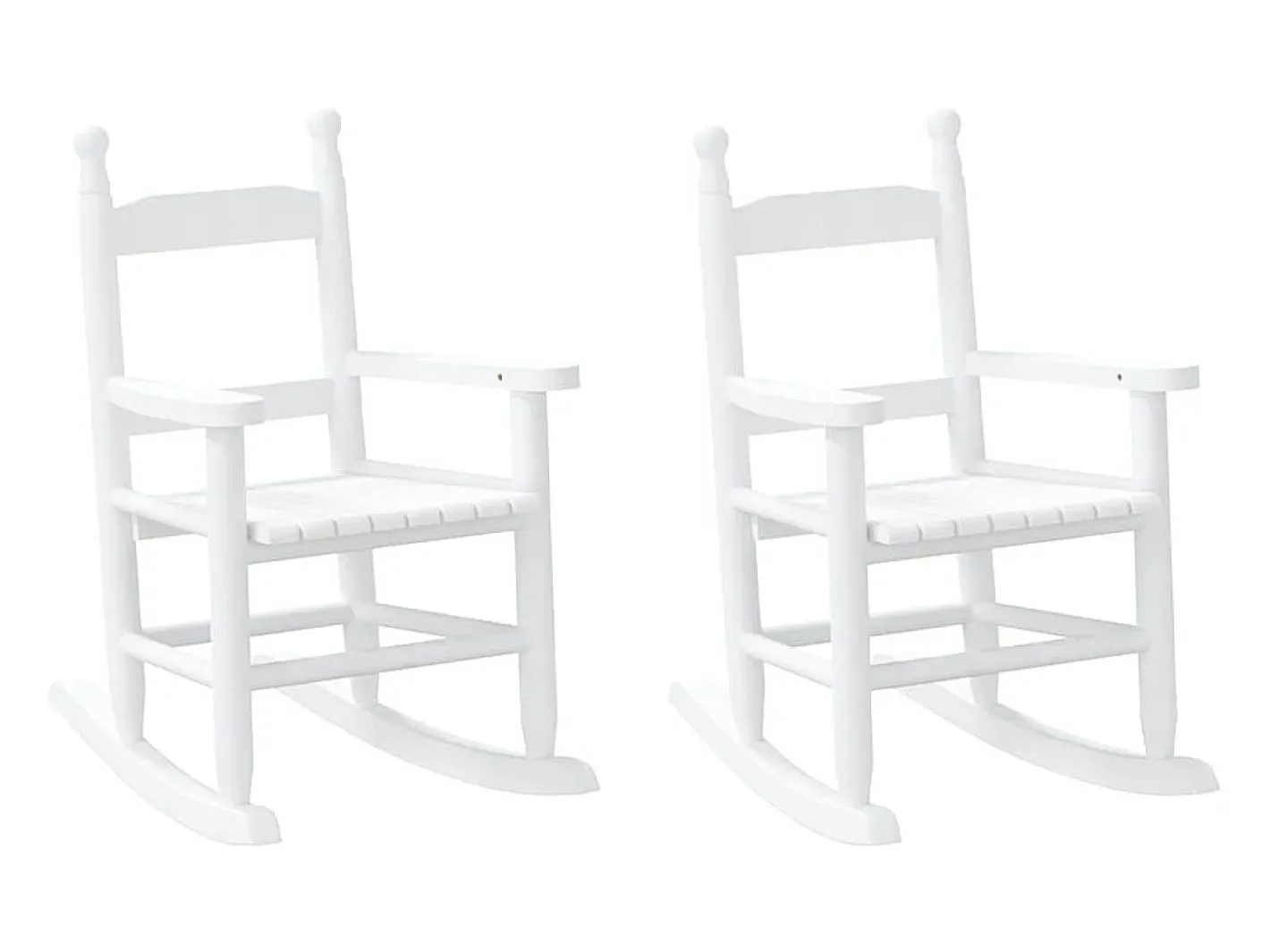 vidaxl Poltrona*Cadeiras de baloiço infantis 2 pcs álamo maciço Branco