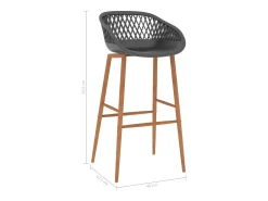 vidaxl Banco*Cadeiras de bar 2 pcs Cinzento