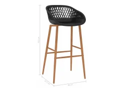 vidaxl Banco*Cadeiras de bar 2 pcs Preto