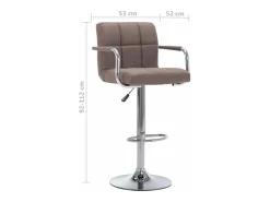 Hot Cadeiras de bar 2 pcs tecido cinzento-acastanhado Banco