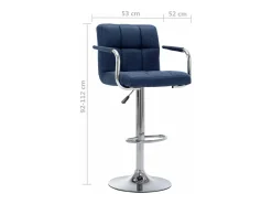vidaxl Banco*Cadeiras de bar 2 pcs tecido Azul